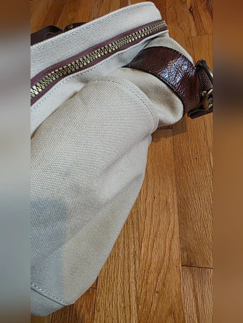 Winchester‎ Vintage Tan Canvas And Leather Weekender Luggage Bag Travel Suitcase